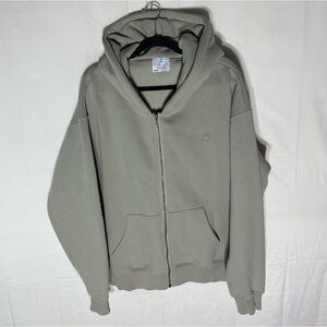 Cozy Ghost Cloud Oversized Stone Grey Zip Hoodie Sensory Hoodie M